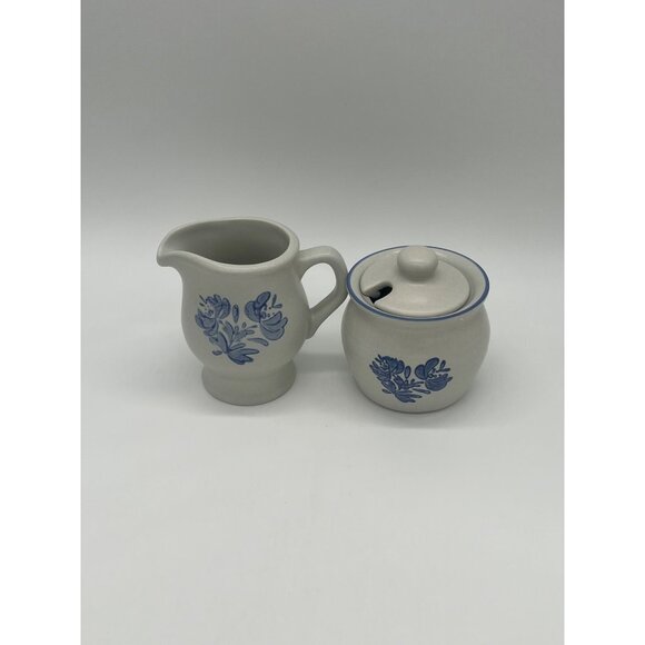 Vintage Pfaltzgraff Yorktowne Stoneware Cream and Sugar Set - Picture 2 of 3